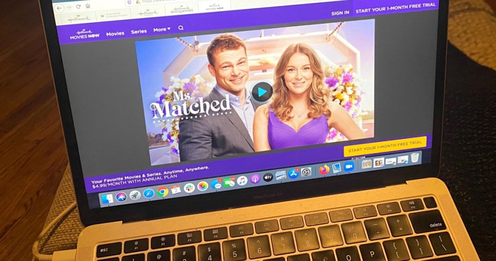 Hallmark Movies Now on Macbook screen 