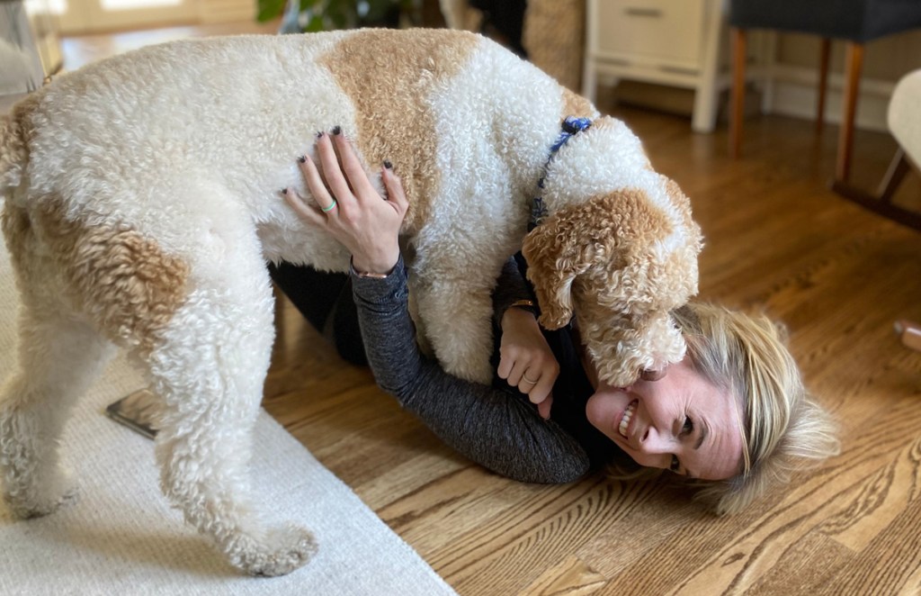 woman with dog