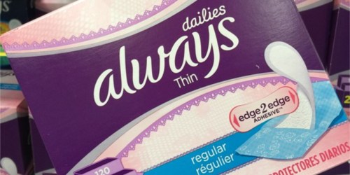 Always Thin Daily Liners 120-Count Pack Just $4.78 on Amazon (Regularly $17)