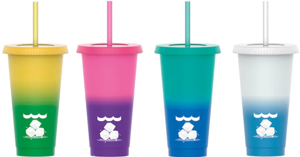 4 color changing cups