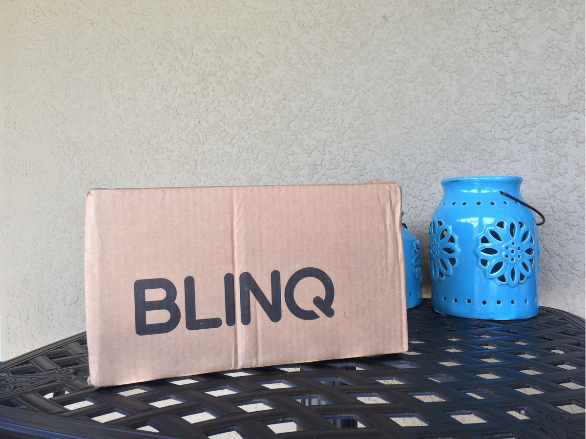 BLINQ box on table outside