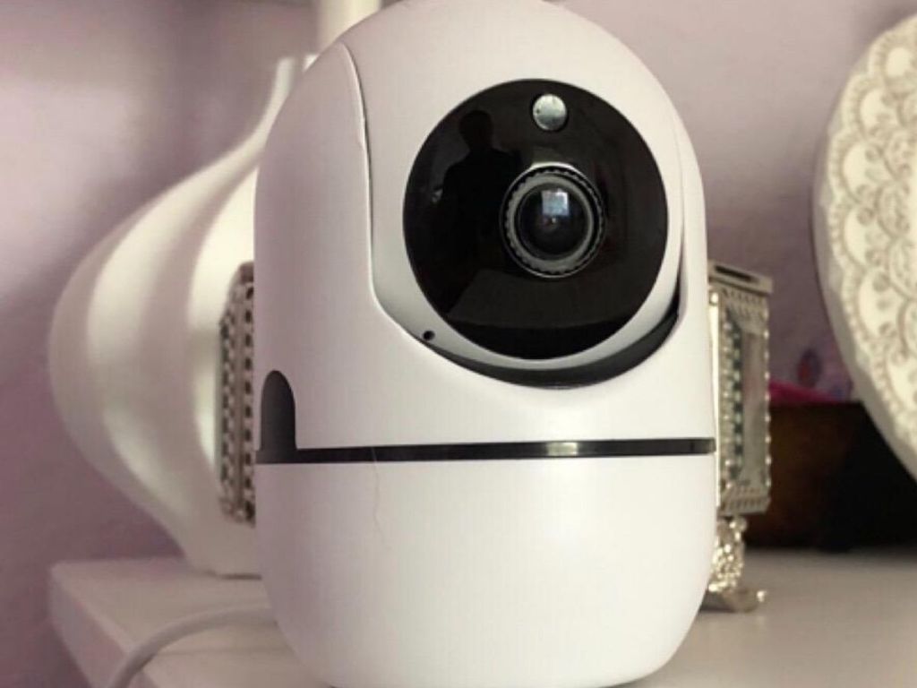 video baby monitor on dresser