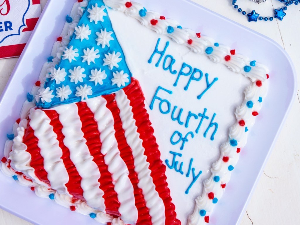 Carvel Happy 4th of July red, white, and blue ice cream cake