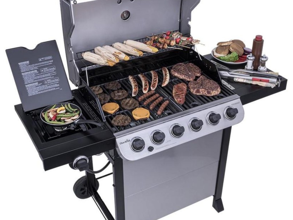 Char-Broil Performance 6-Burner Gas Grill with food