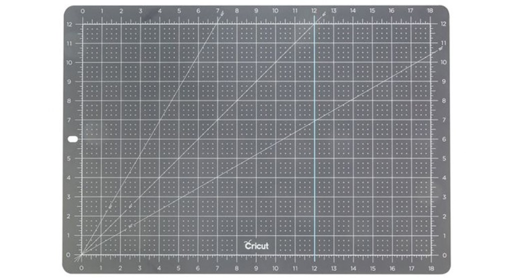 grey self healing cutting mat with cutting grids