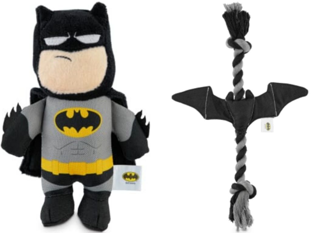 two batman dog toys