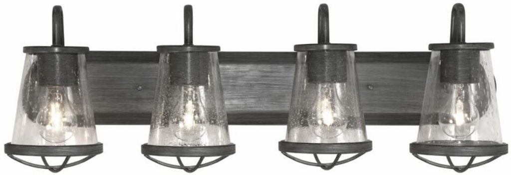 Four bulb rustic vanity light 