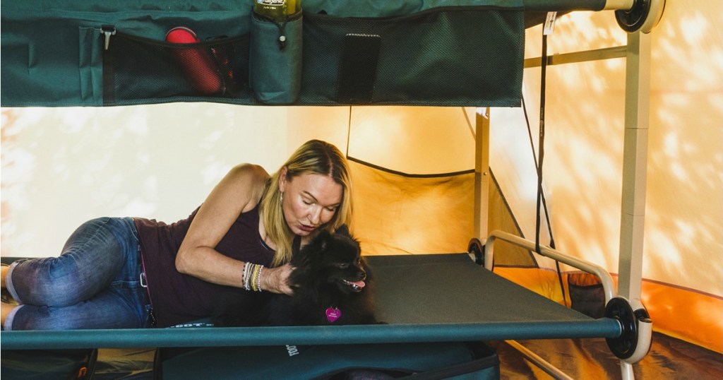 Woman Laying on Disc-o-Bunk
