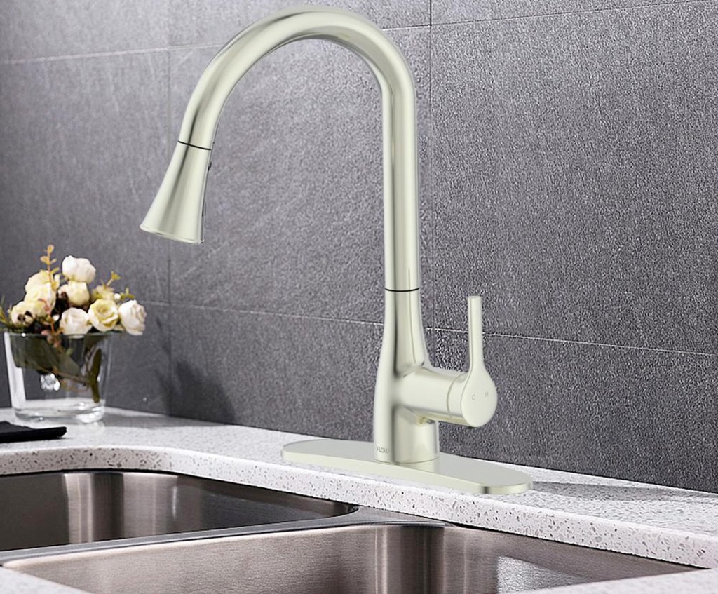 kitchen faucet in silver color