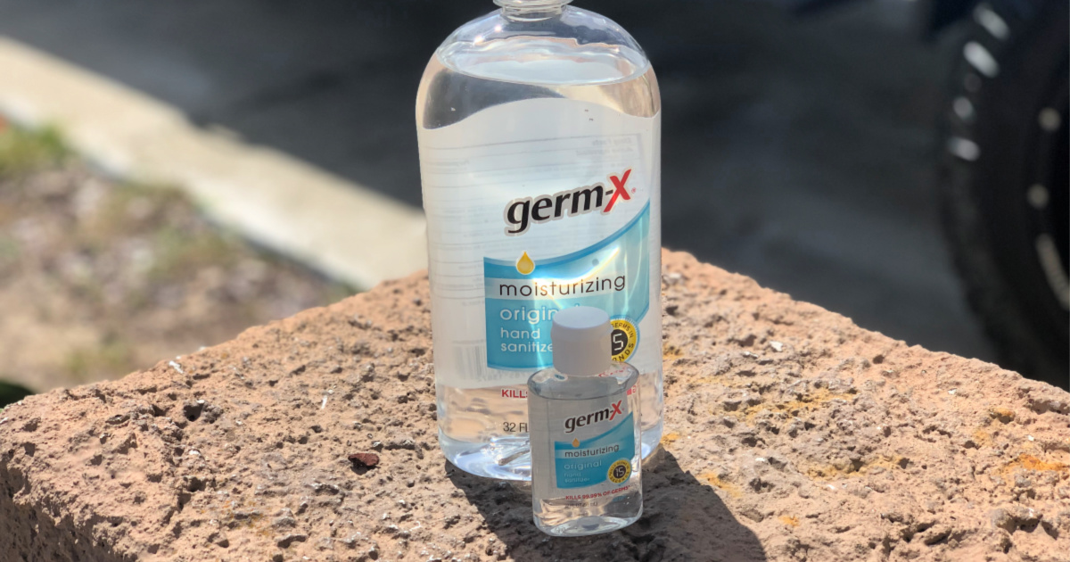 bottle of germ-x in 32 oz and 2 oz