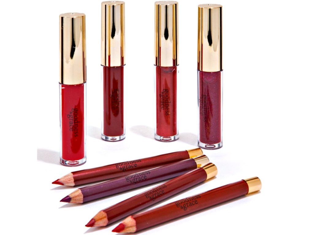 Goodness & Grace 8 Piece Lip Cream, Gloss And Liner Set