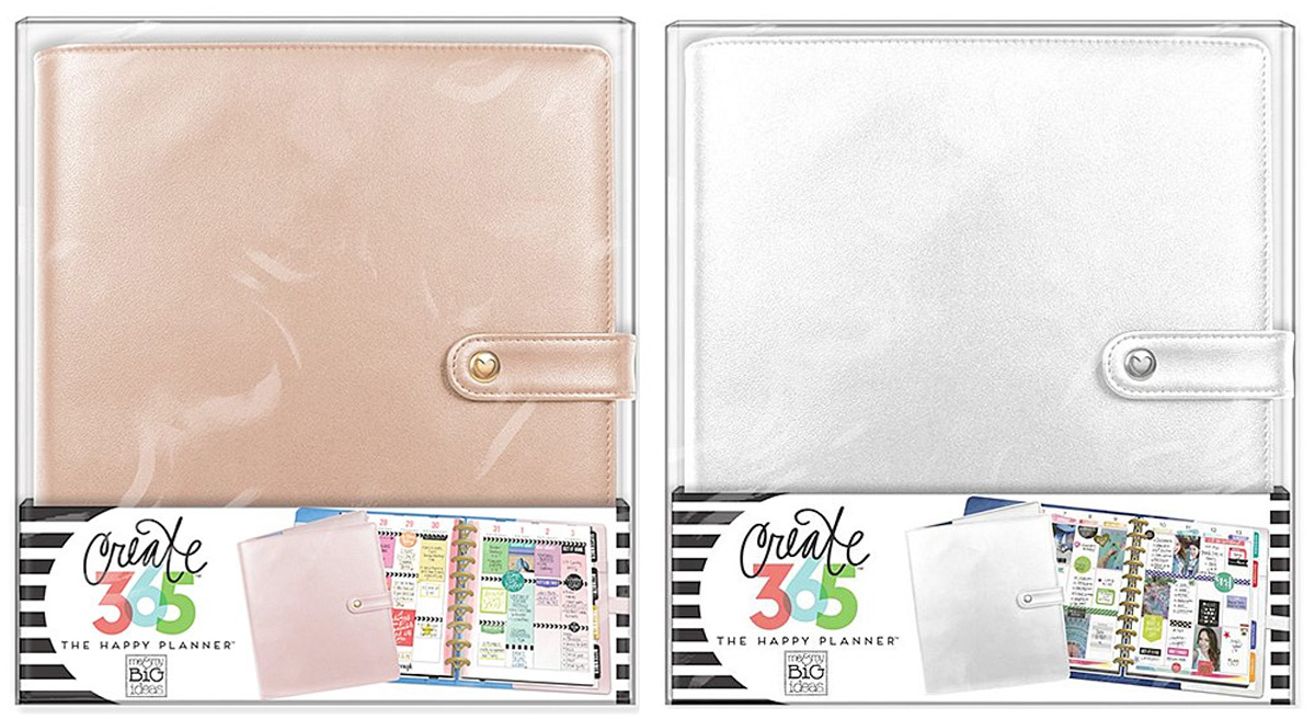 rose gold and silver happy planner covers