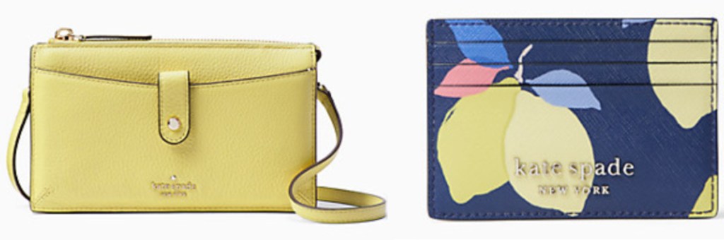 Kate Spade yellow crossbody and small wallet with lemons