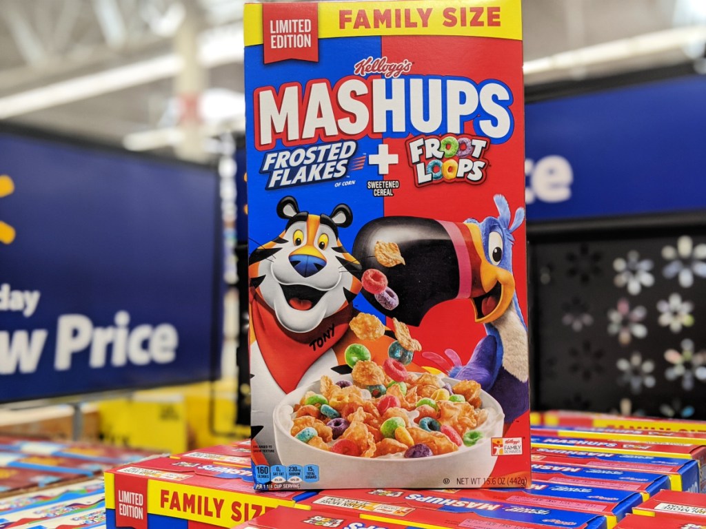 Kellogg's Mashups Cereal mixes Frosted Flakes and Froot Loops in walmart