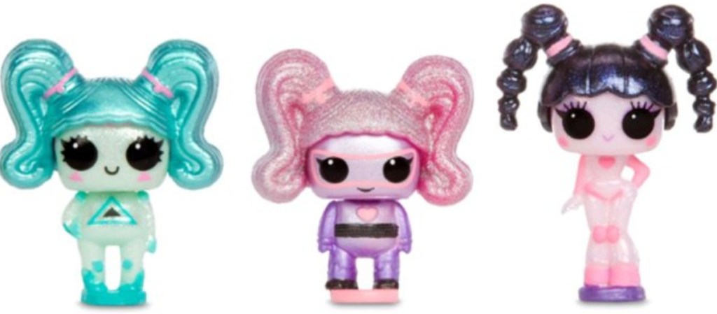 3 L.O.L. Surprise! Tiny dolls standing next to each other