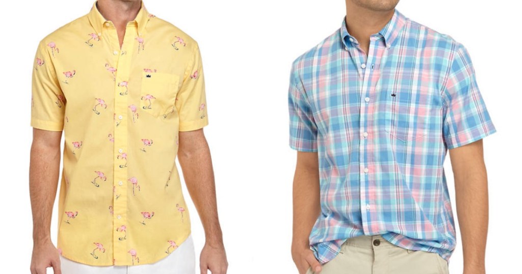 two men wearing button down shirts