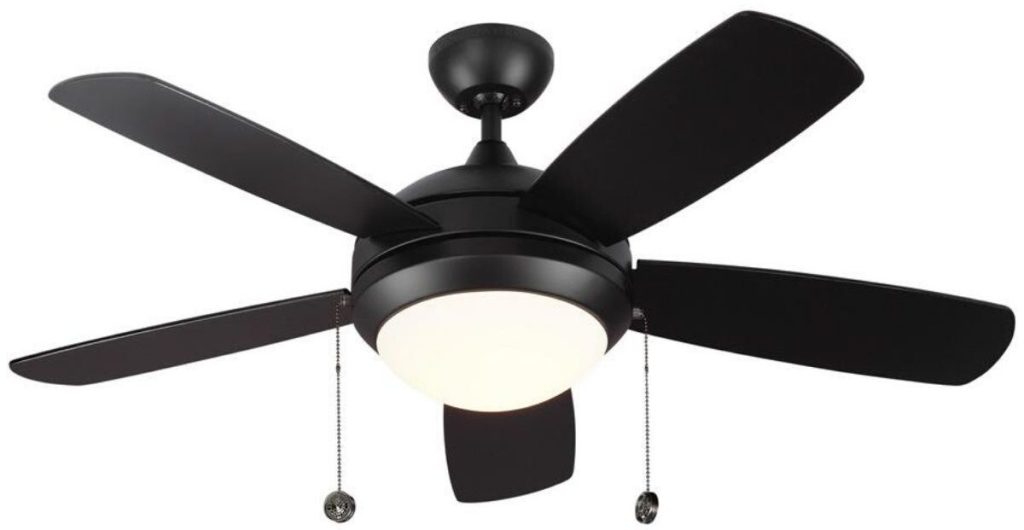 Monte Carlo Discus Classic Matte Black Ceiling Fan 