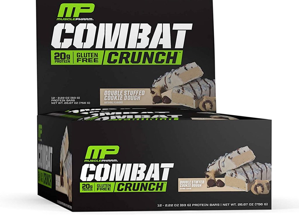 black box of 12 musclepharm cookie dough protein bars