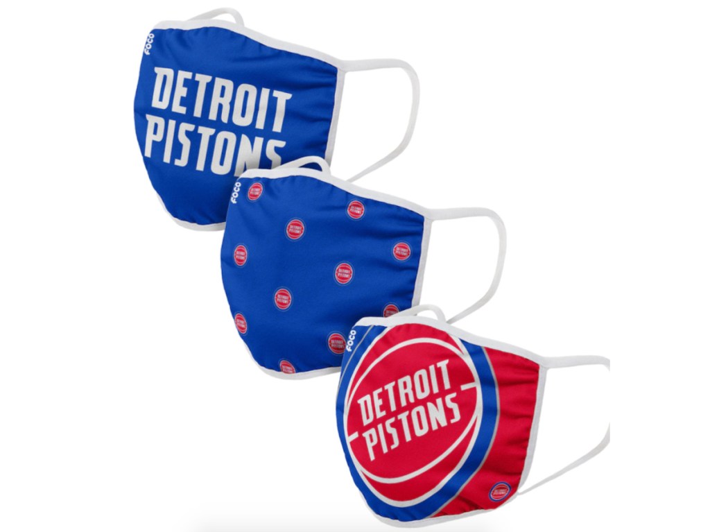 3 Detroit Pistons NBA face masks