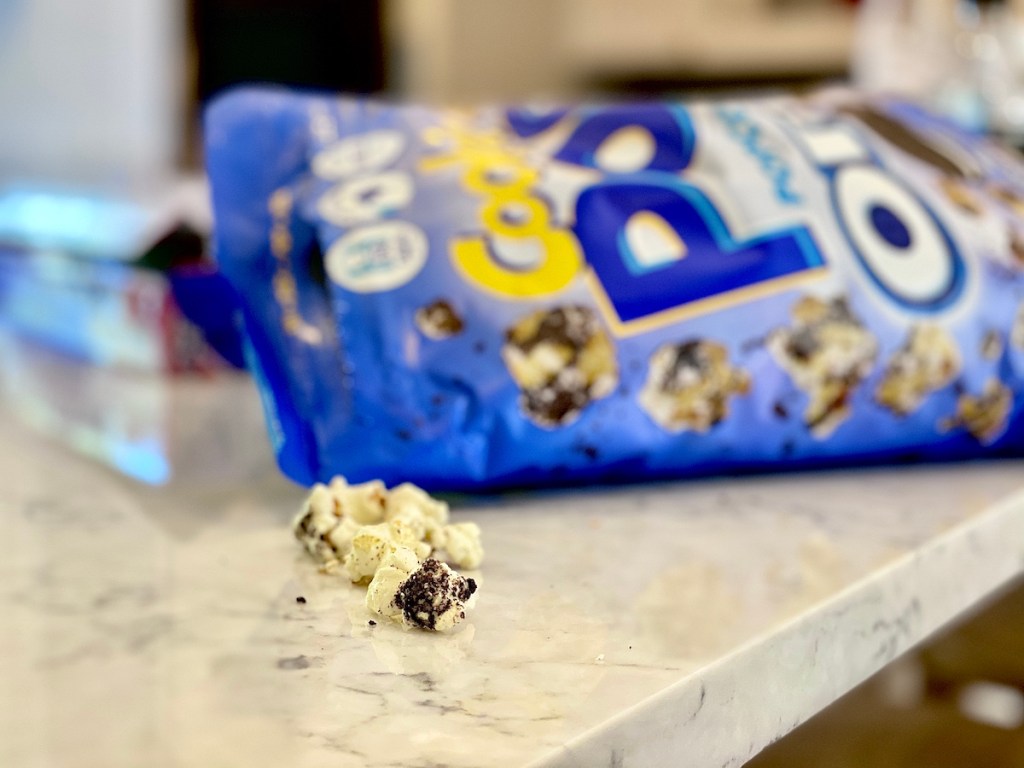 OREO Popcorn on counter