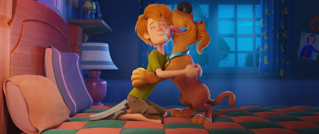 Shaggy and Scooby-Doo hugging