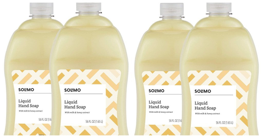Solimo Liquid hand soaps. two, two packs