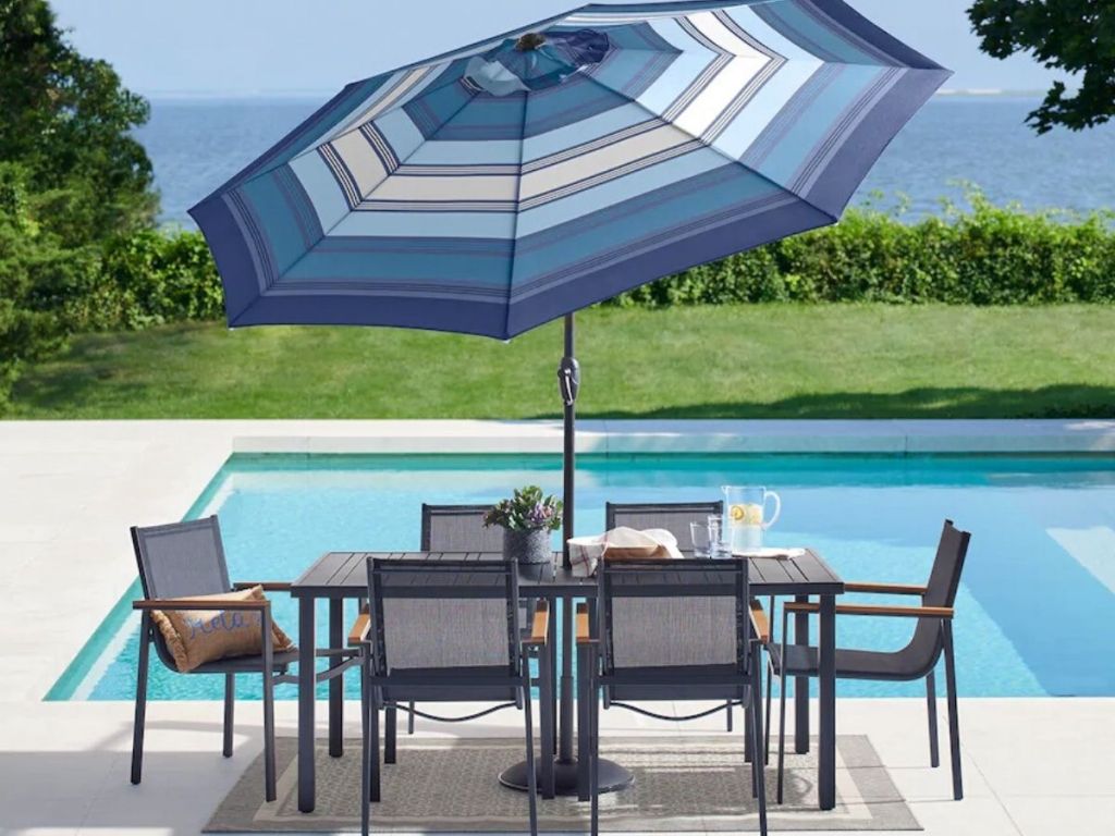 patio table with umbrella