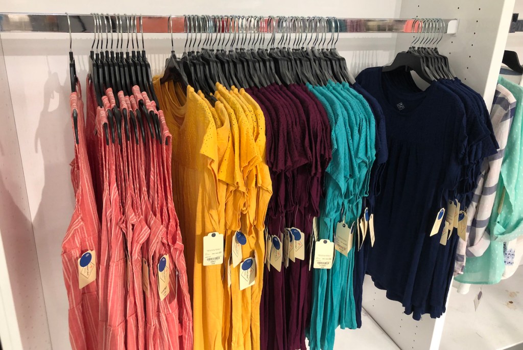 women's shirts on hangers