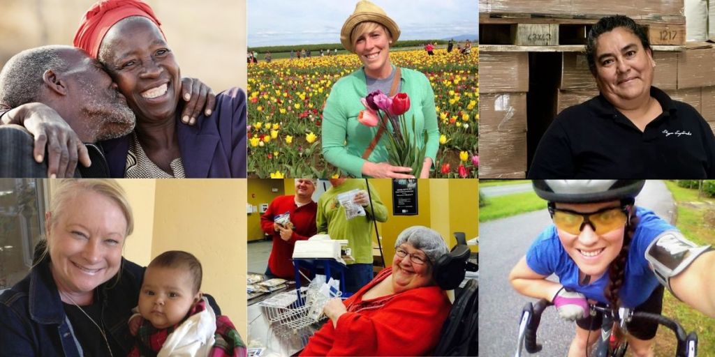 Collage of strong women of different ages