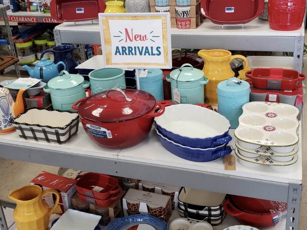 Bakeware on display inside Tuesday Morning store