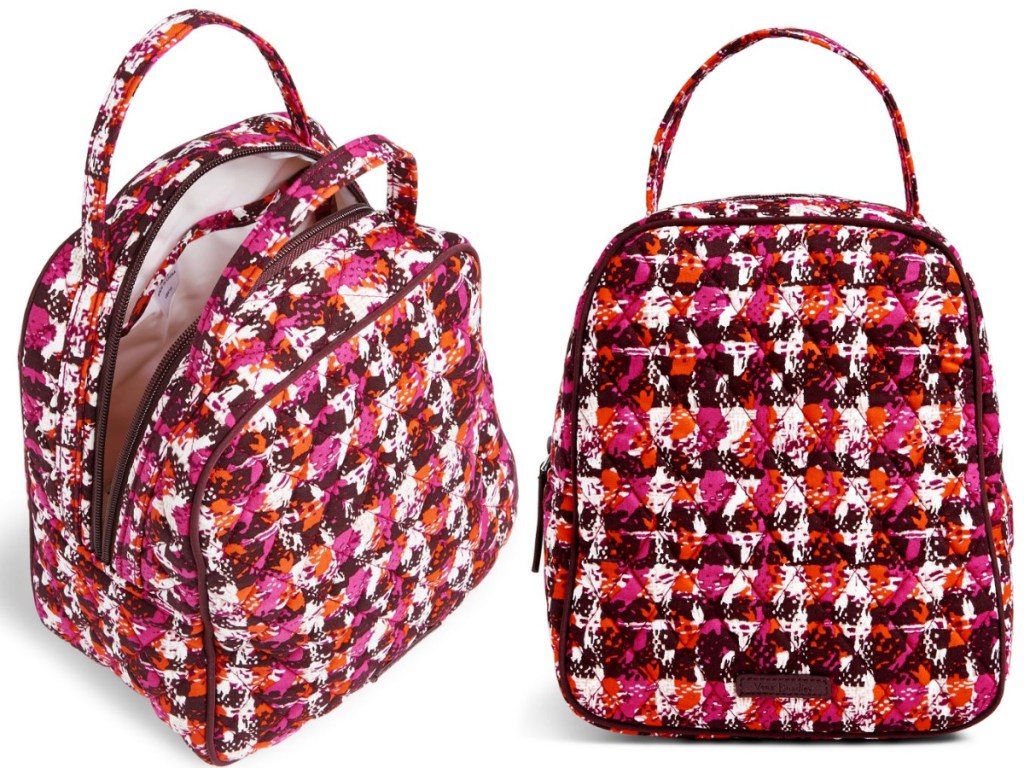 pink, white, and red vera bradley lunch box