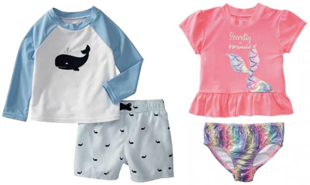 boys and girls rash guard sets swimwear