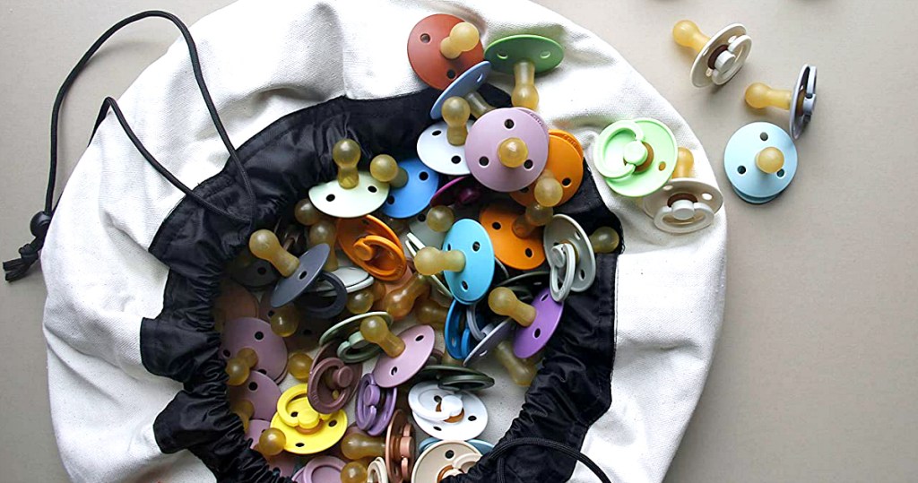 baby pacifiers in bag