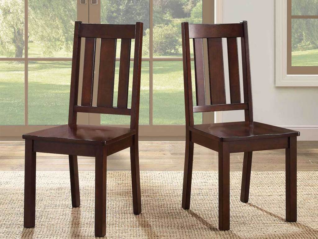 set of 2 dining room chairs in mocha