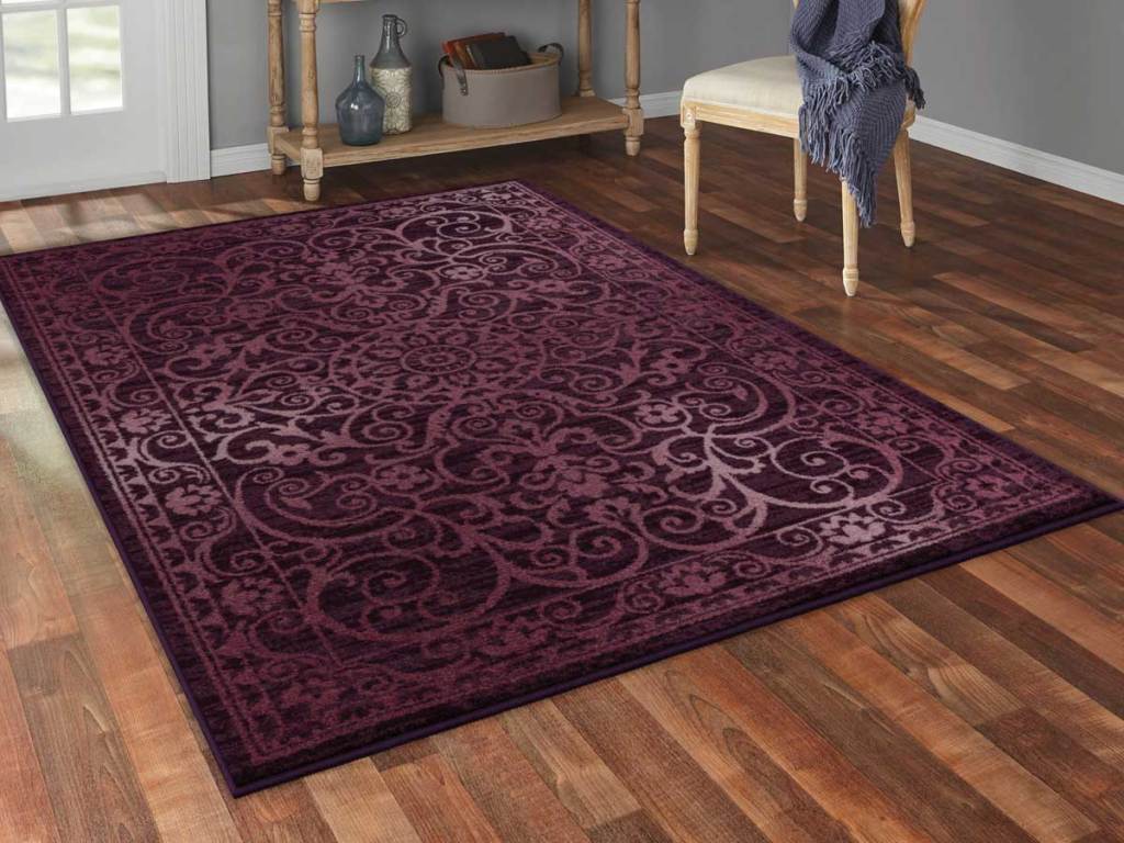 wineberry area rug in a living room