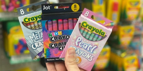 Crayola Crayons 8-Count Packs Only $1 at Dollar Tree | Pearl, Metallic, & Neon