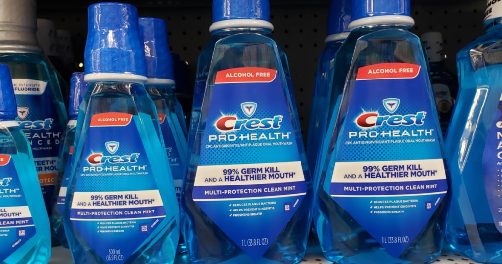 crest mouthwash on shelf