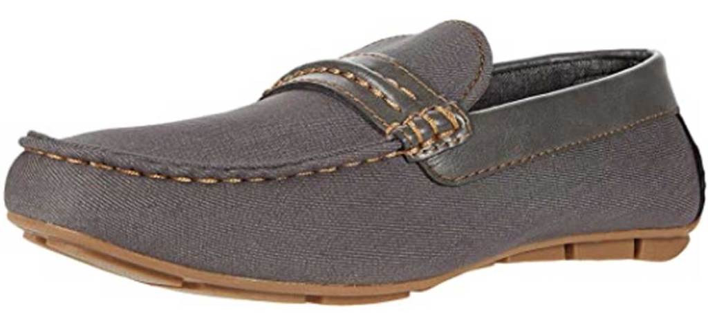 mens loafer shoe in charcoal gray