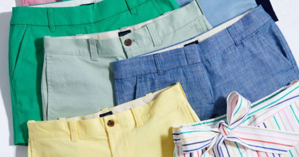 colorful j.crew shorts