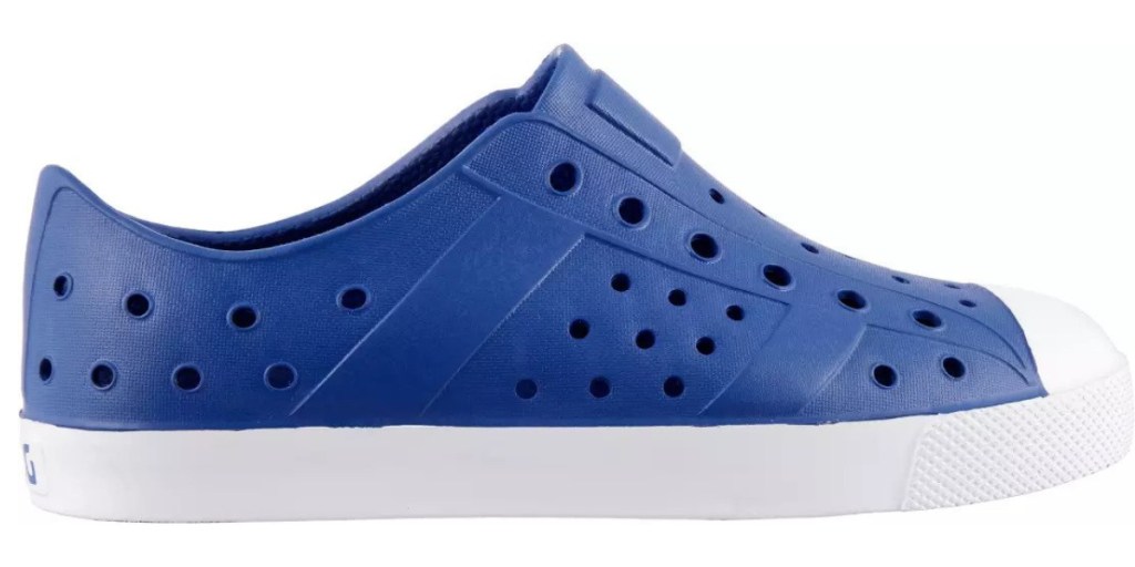 kids water shoe blue slip on with holes on top