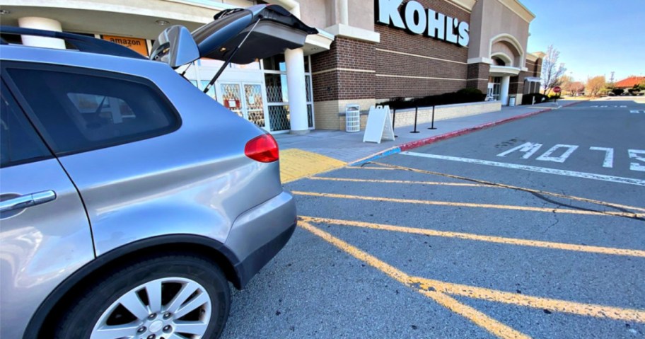 kohls curbside pickup car with trunk open