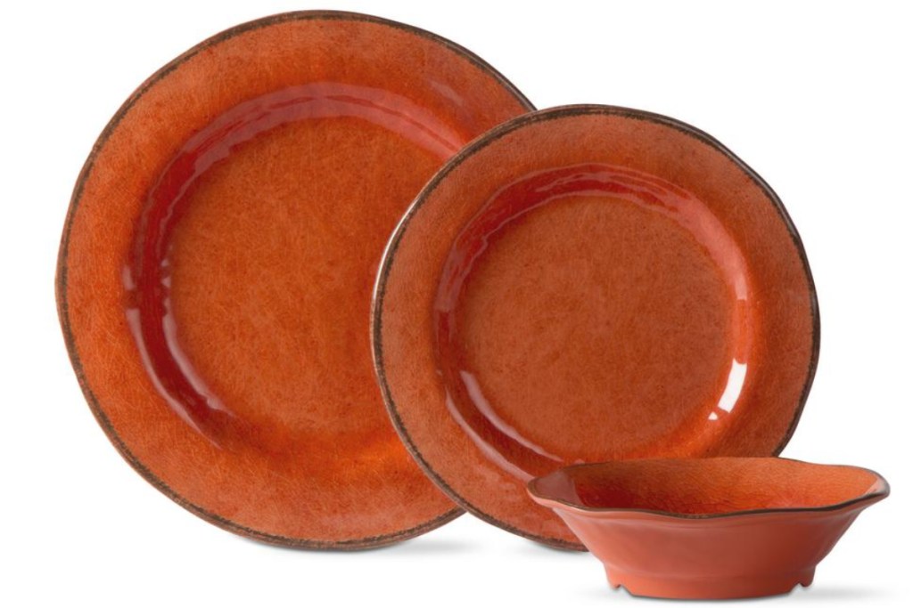 lanai dinnerware set oragne