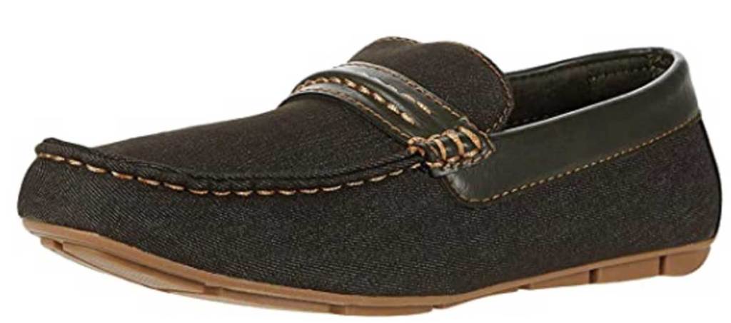 olive colored mens levis loafer