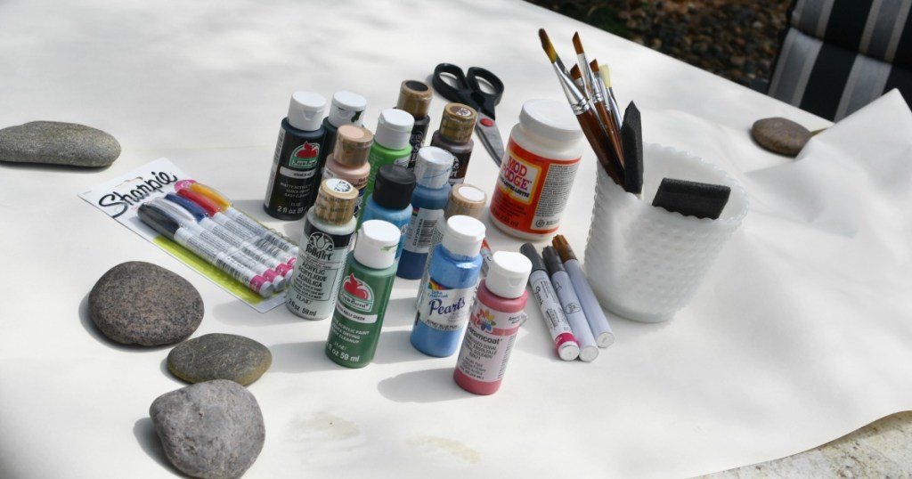 supplies needed to paint rocks