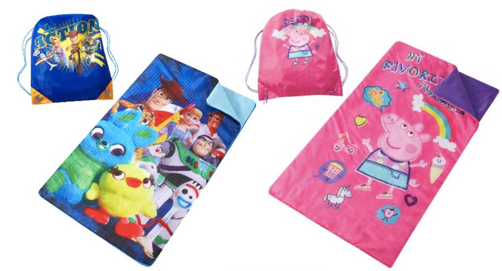 toy story 4 and peppa pic sleeping bags wth sling bags