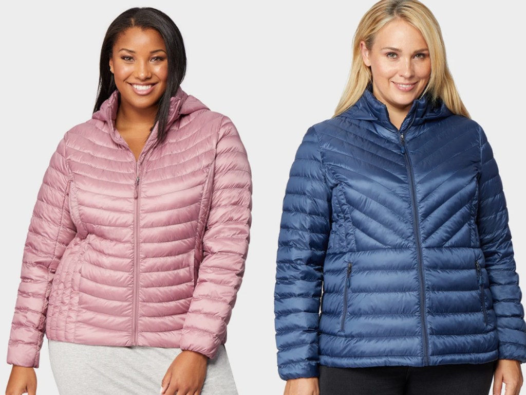 2 women wearinglightweight packable jackets