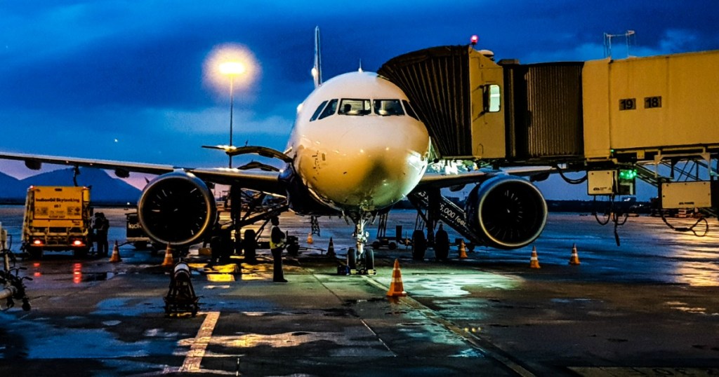 airplane at night