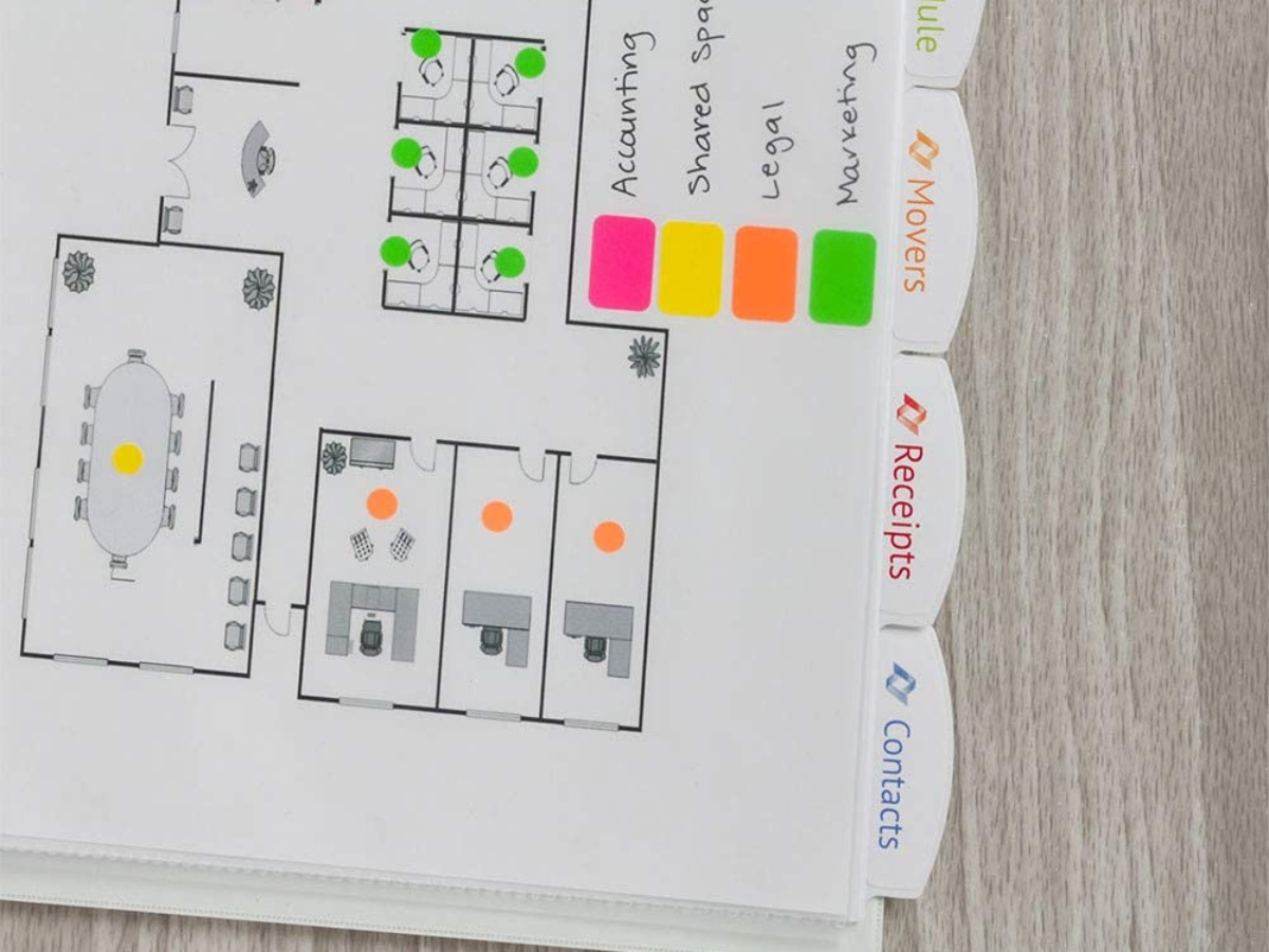 color coded labels on planner