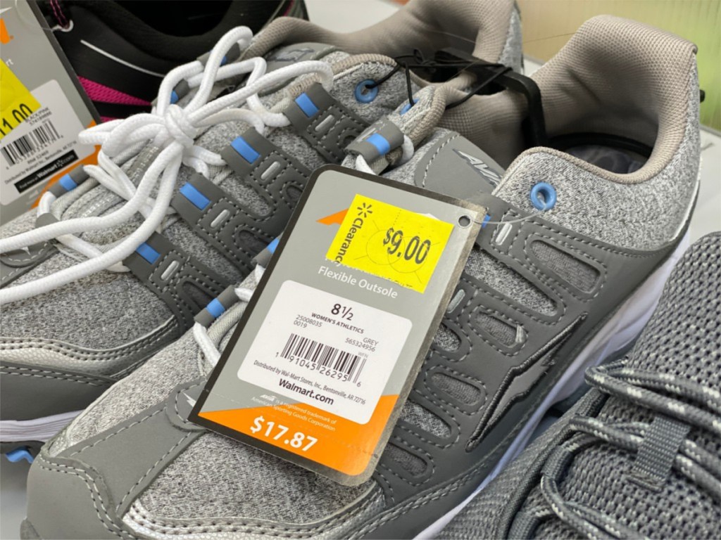 women's grey and blue sneakers in store