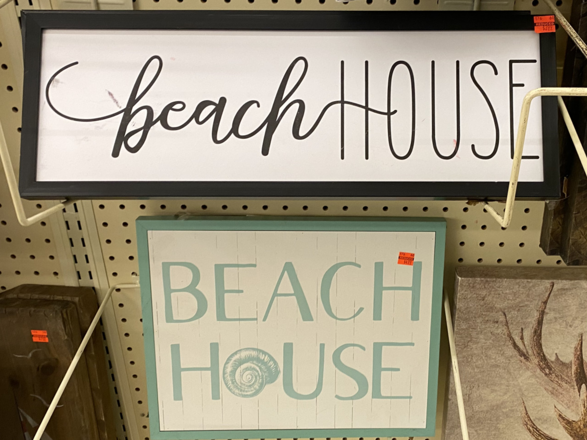 two "Beach House" wood pallet wall decors